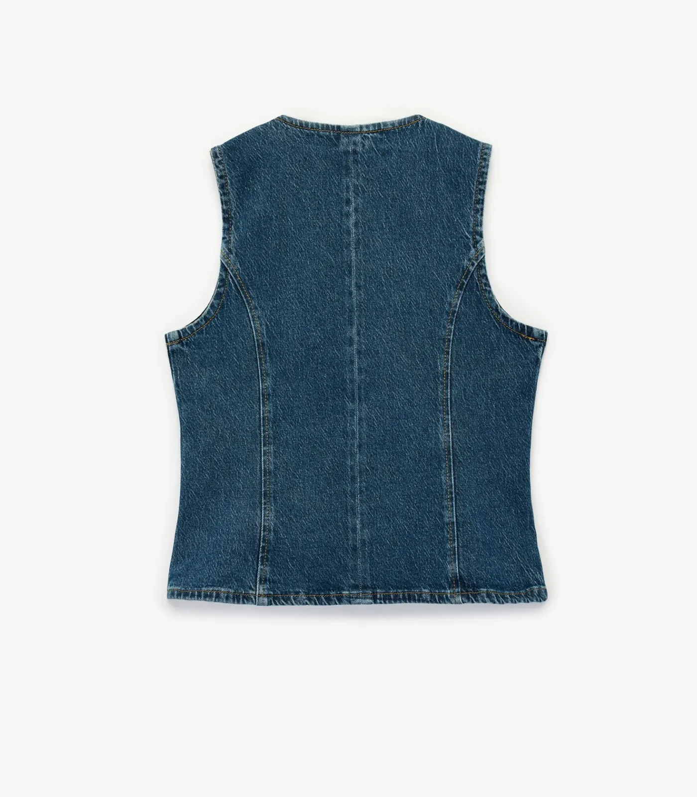 Koton Denim Yelek Mouwloos met Knoopsluiting Indigo