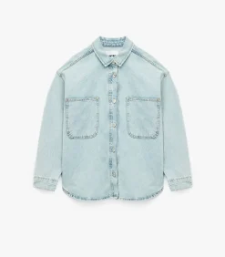 Koton Denimblouse met Knoopsluiting en Zakdetail Indigo