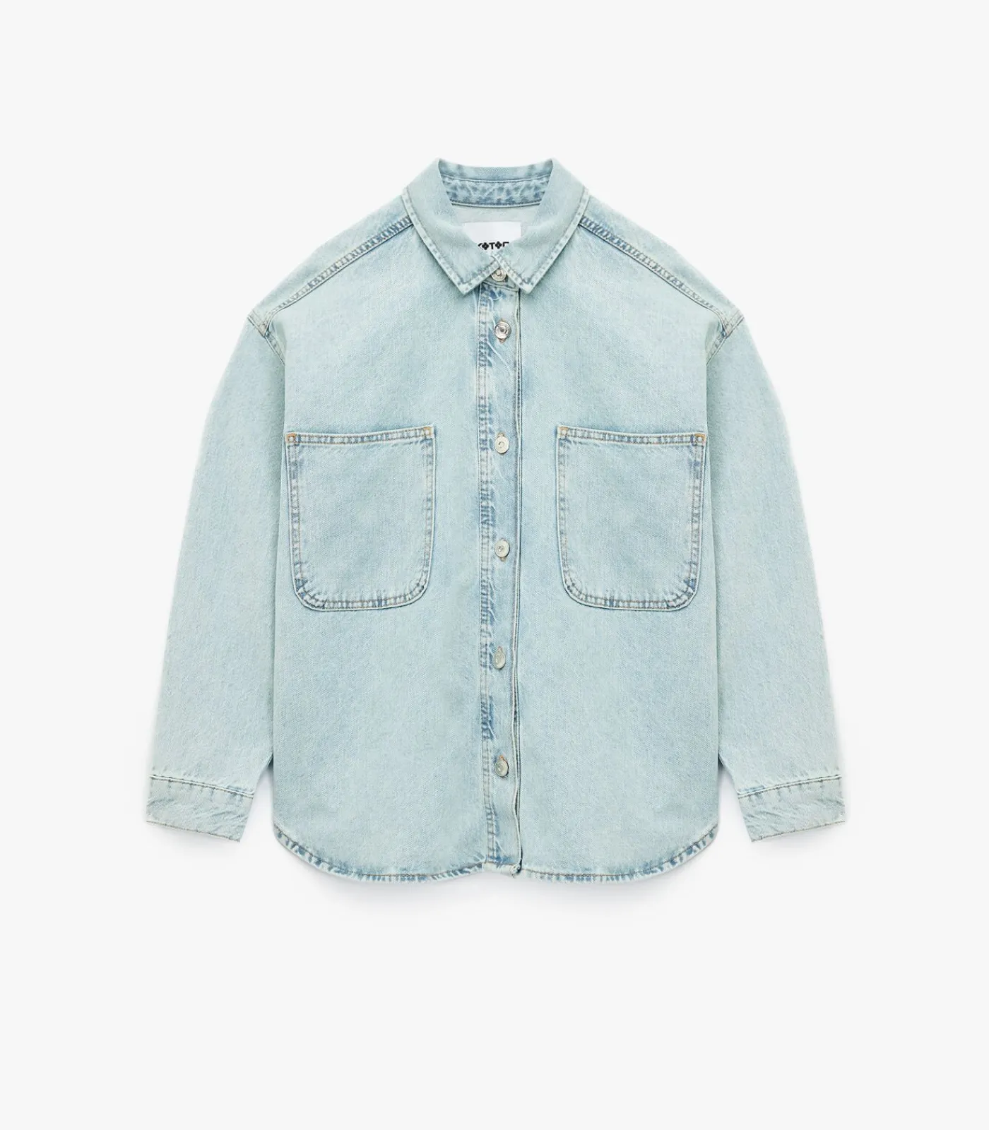 Koton Denimblouse met Knoopsluiting en Zakdetail Indigo