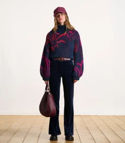 La Fée Maraboutée Donkerblauwe fluwelen broek navyBlue