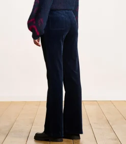 La Fée Maraboutée Donkerblauwe fluwelen broek navyBlue