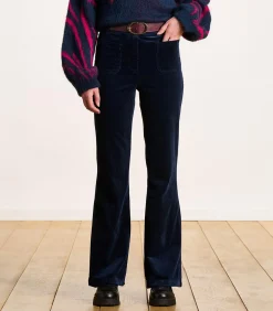 La Fée Maraboutée Donkerblauwe fluwelen broek navyBlue