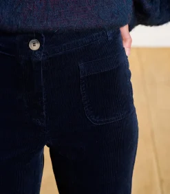 La Fée Maraboutée Donkerblauwe fluwelen broek navyBlue