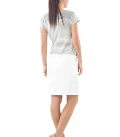 Conquista Donkerolijfgroene wikkeljurk met ruches – Viscosemix, 3/4 mouw white Hot