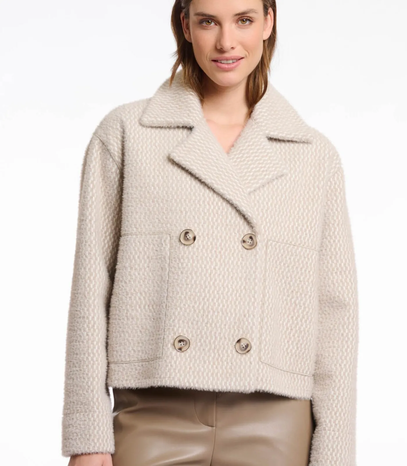Rino&Pelle Double breasted jas licht berken montuur XL lightPink Best