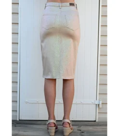 BLEU D'AZUR DOUC - STRETCH KATOENEN ROK beige Sale