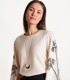 La Fée Maraboutée Driekleurige lange halsketting met parelmoer whiteGold Discount