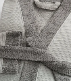 Linandelle Dubbelzijdige badstof nestbadjas van donkerbruin katoen l taupe Outlet