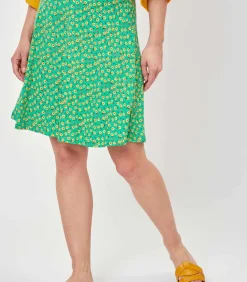 La Fiancée Ecovero flowing short skirt JANET neonGreen Hot