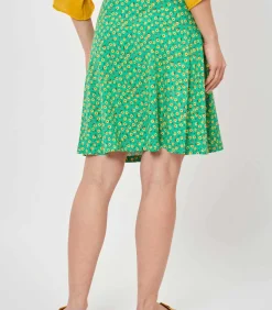La Fiancée Ecovero flowing short skirt JANET neonGreen Hot