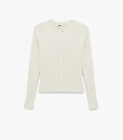 Koton Ecru Lange Mouwen Trui Met Knoopsluiting white Hot