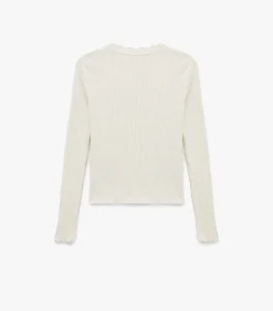 Koton Ecru Lange Mouwen Trui Met Knoopsluiting white Hot