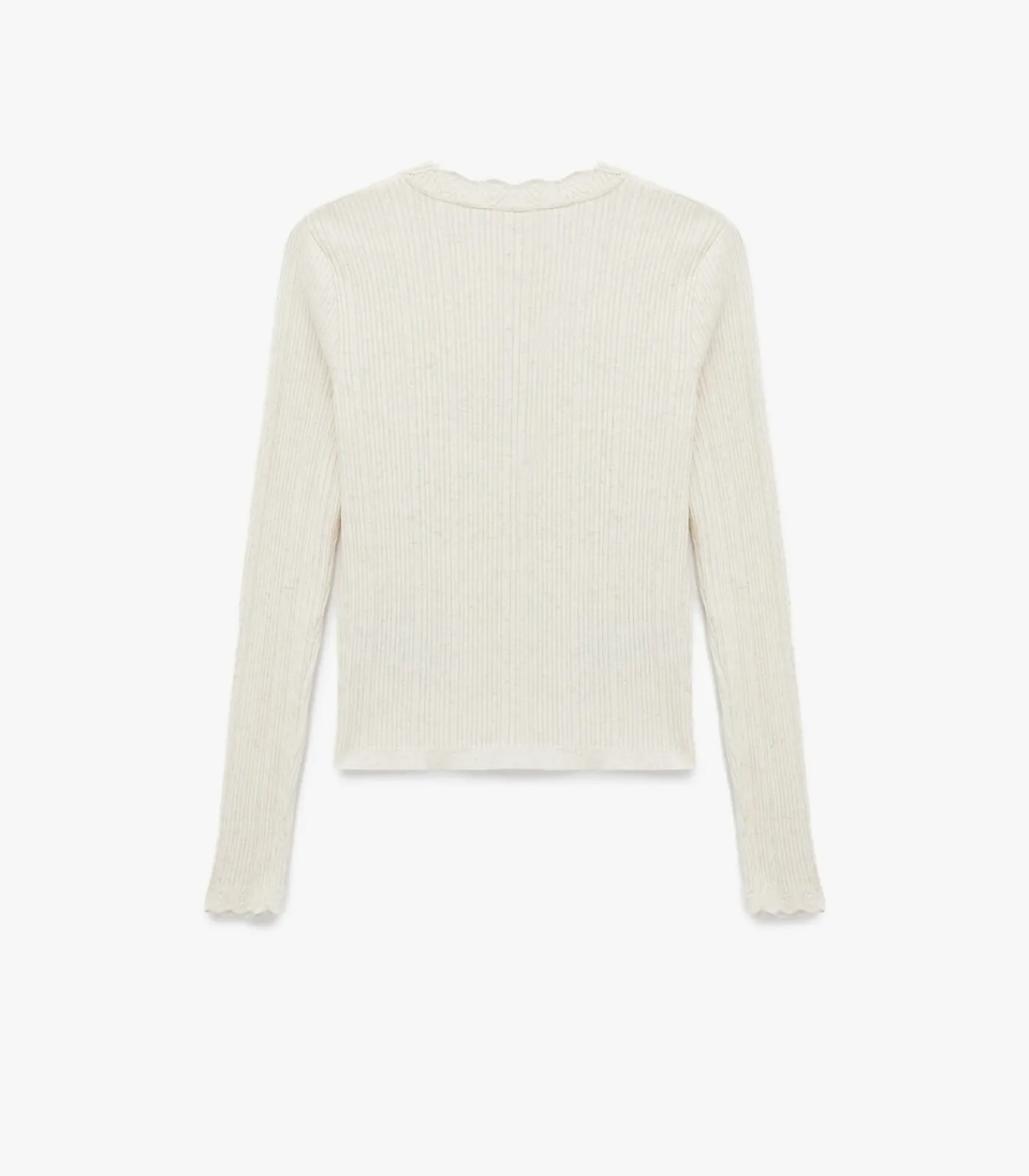 Koton Ecru Lange Mouwen Trui Met Knoopsluiting white Hot