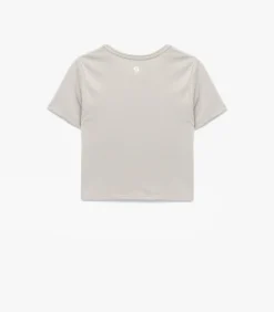 Koton Ekru T-shirt Modal Korte Mouwen Ronde Hals beige Discount