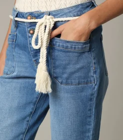 Deeluxe ELARA - Lange, casual bermudashort van slim-fit blauw denim blueSky Best