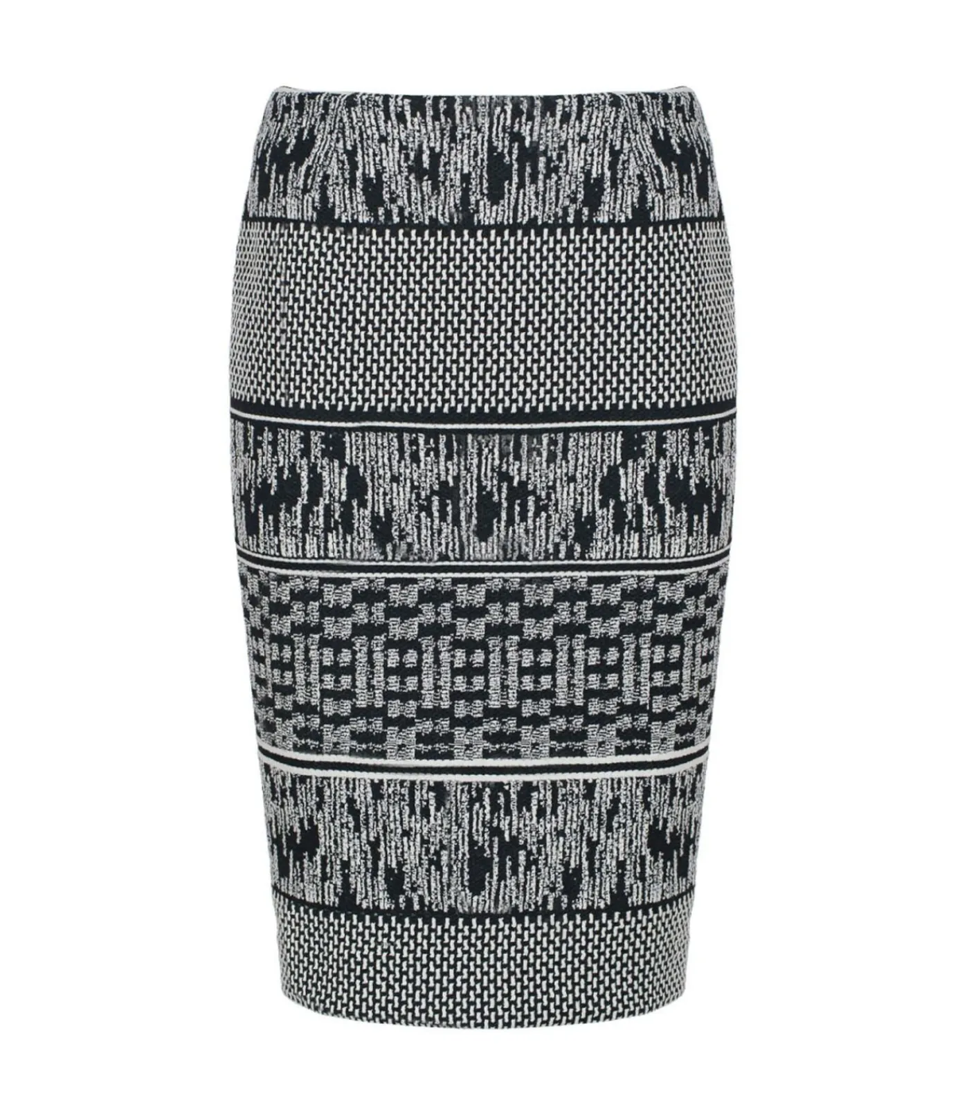 Conquista Elastische Gabardine-kokerrok tot onder de knie met luipaardprint black Online