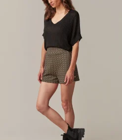 Deeluxe ELERIA - Shorts met geometrisch patroon voor dames black