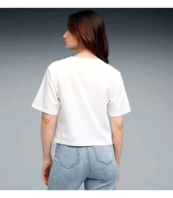 PUMA Ess Cropped No. 1 Logo Relaxed Tee white Hot