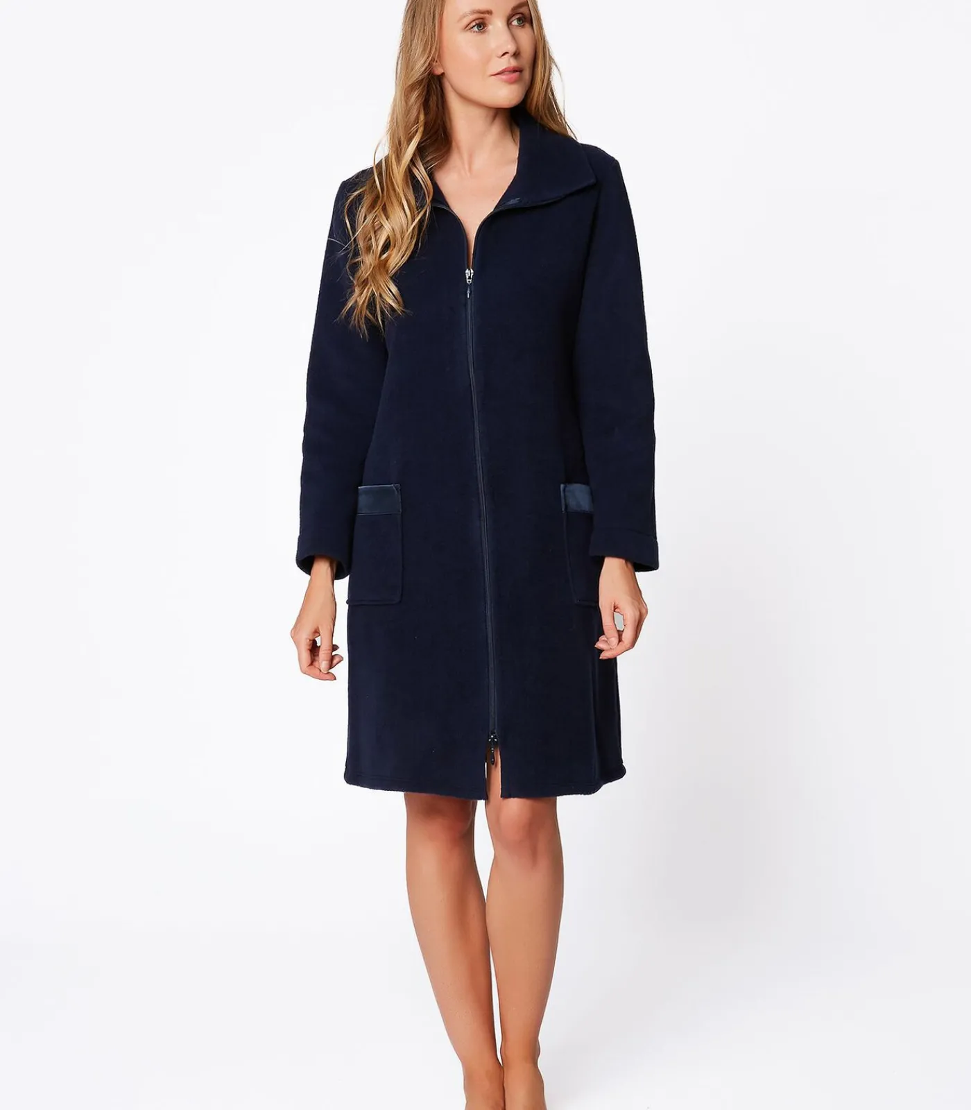 LE CHAT ESSENTIEL H54A fleece kamerjas met ritssluiting navyBlue Discount