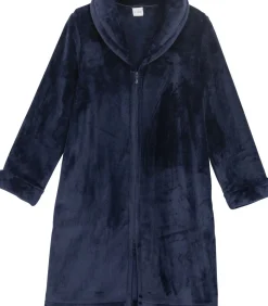 LE CHAT ESSENTIEL H56B molton pluche kamerjas met rits navyBlue Discount