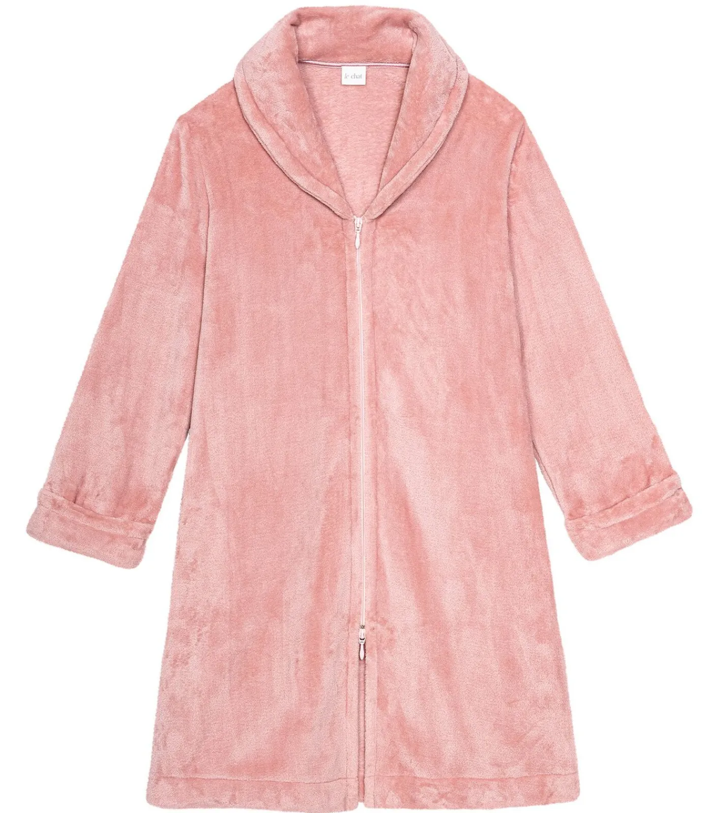 LE CHAT ESSENTIEL H56B molton pluche kamerjas met rits pink Best