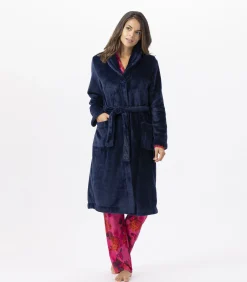 LE CHAT ESSENTIEL H51B pluche flanellen kamerjas navyBlue