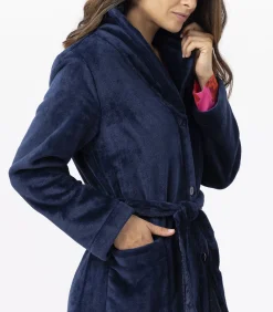 LE CHAT ESSENTIEL H51B pluche flanellen kamerjas navyBlue