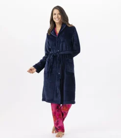 LE CHAT ESSENTIEL H51B pluche flanellen kamerjas navyBlue