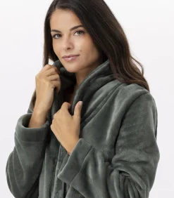 LE CHAT ESSENTIEL H51B pluche flanellen kamerjas green Clearance