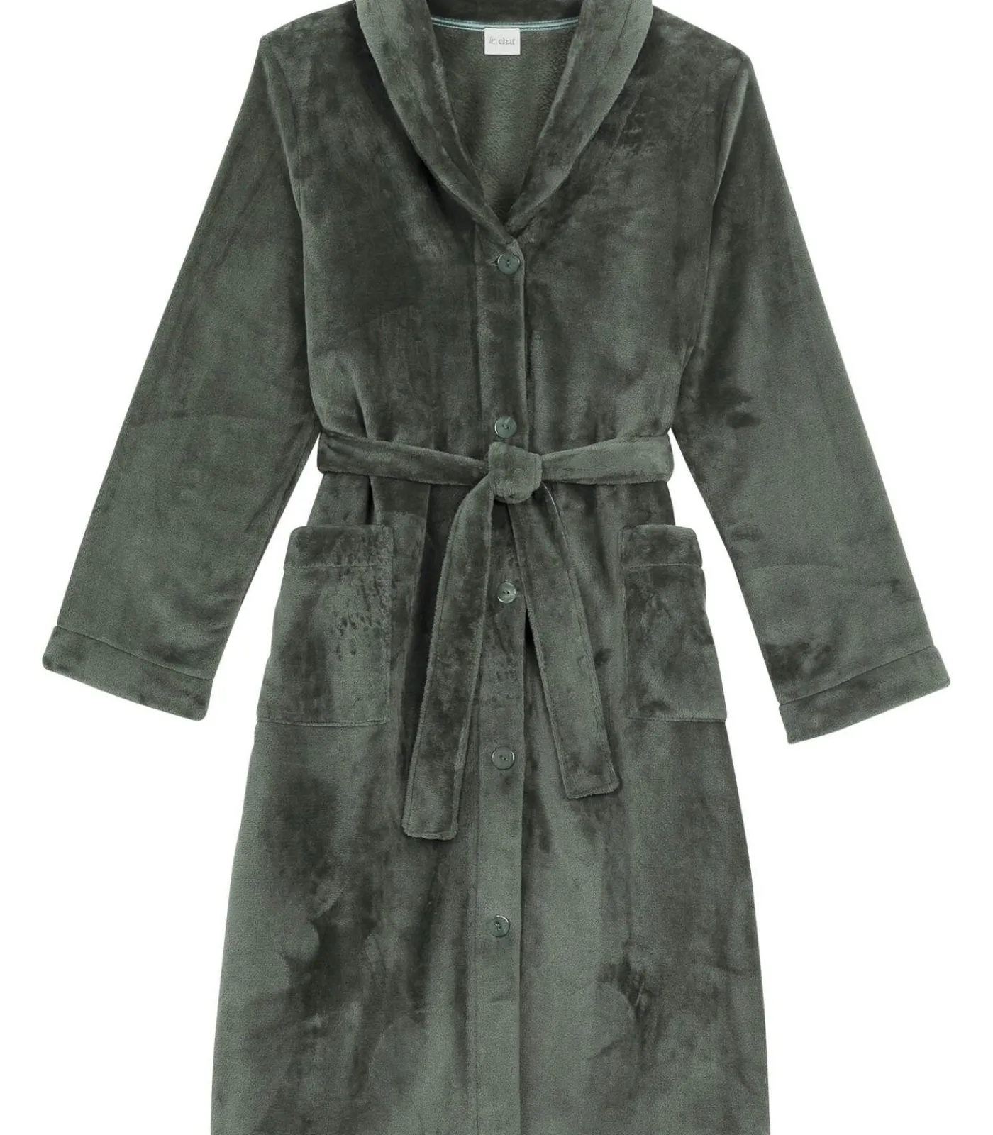 LE CHAT ESSENTIEL H51B pluche flanellen kamerjas green Clearance