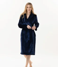 LE CHAT ESSENTIEL H61B pluche flanellen badjas blue Sale