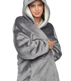SELMARK Extra groot poncho sweatshirt met capuchon PC1 STYLE ADD gray Best