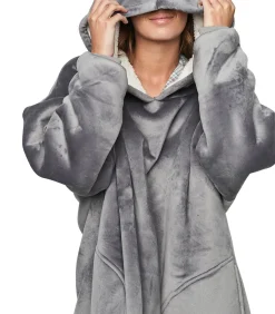 SELMARK Extra groot poncho sweatshirt met capuchon PC1 STYLE ADD gray Best
