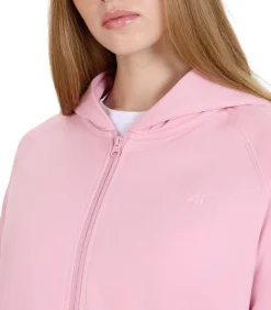 4F F1763 - Trui met kap Met Volledige Ritssluiting - Roze pink Sale