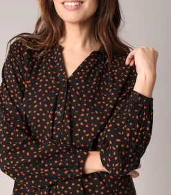 Deeluxe FABIA - Soepelvallende blouse met all-over print black Sale
