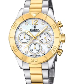 FESTINA dames nacre staal horloge armband Pearl Outlet