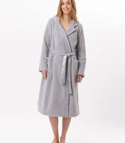 LE CHAT Fleece badjas met overslag ESSENTIEL H65A gray Clearance