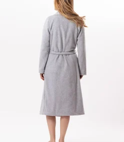 LE CHAT Fleece badjas met overslag ESSENTIEL H65A gray Clearance