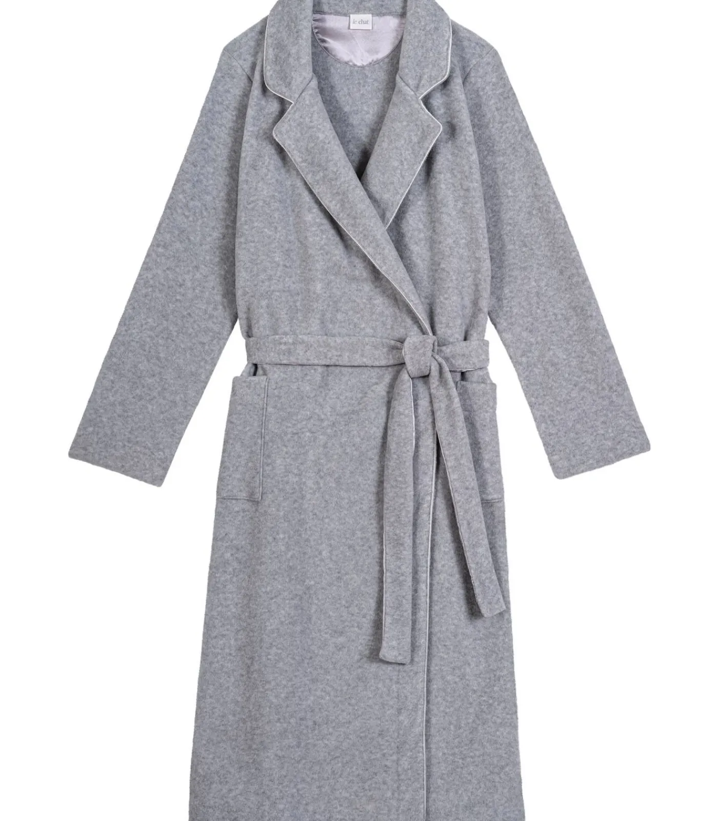 LE CHAT Fleece badjas met overslag ESSENTIEL H65A gray Clearance