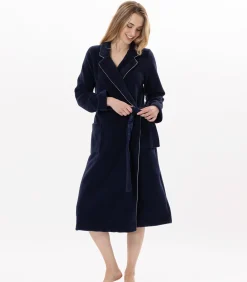 LE CHAT Fleece badjas met overslag ESSENTIEL H65A blue Online