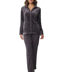 Pastunette Fleece huispak dames - Grijs - Warm 2-delig winter huispak - Pyjamapak vrouwen multicolor New