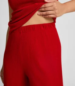 Hunkemöller Fleece joggingbroek met kabelontwerp white New