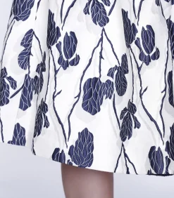 Smart & Joy Flower Jacquard rok navyBlue Best