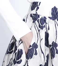 Smart & Joy Flower Jacquard rok navyBlue Best