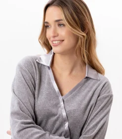 LE CHAT Fluwelen trui VELVET 830 gray Sale