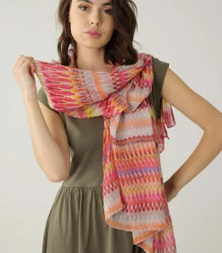 Deeluxe FRANCISCA - Cheche met geometrische patronen pink