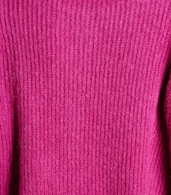 La Fée Maraboutée Fuchsia roze geribbelde gebreide gilet pink Sale