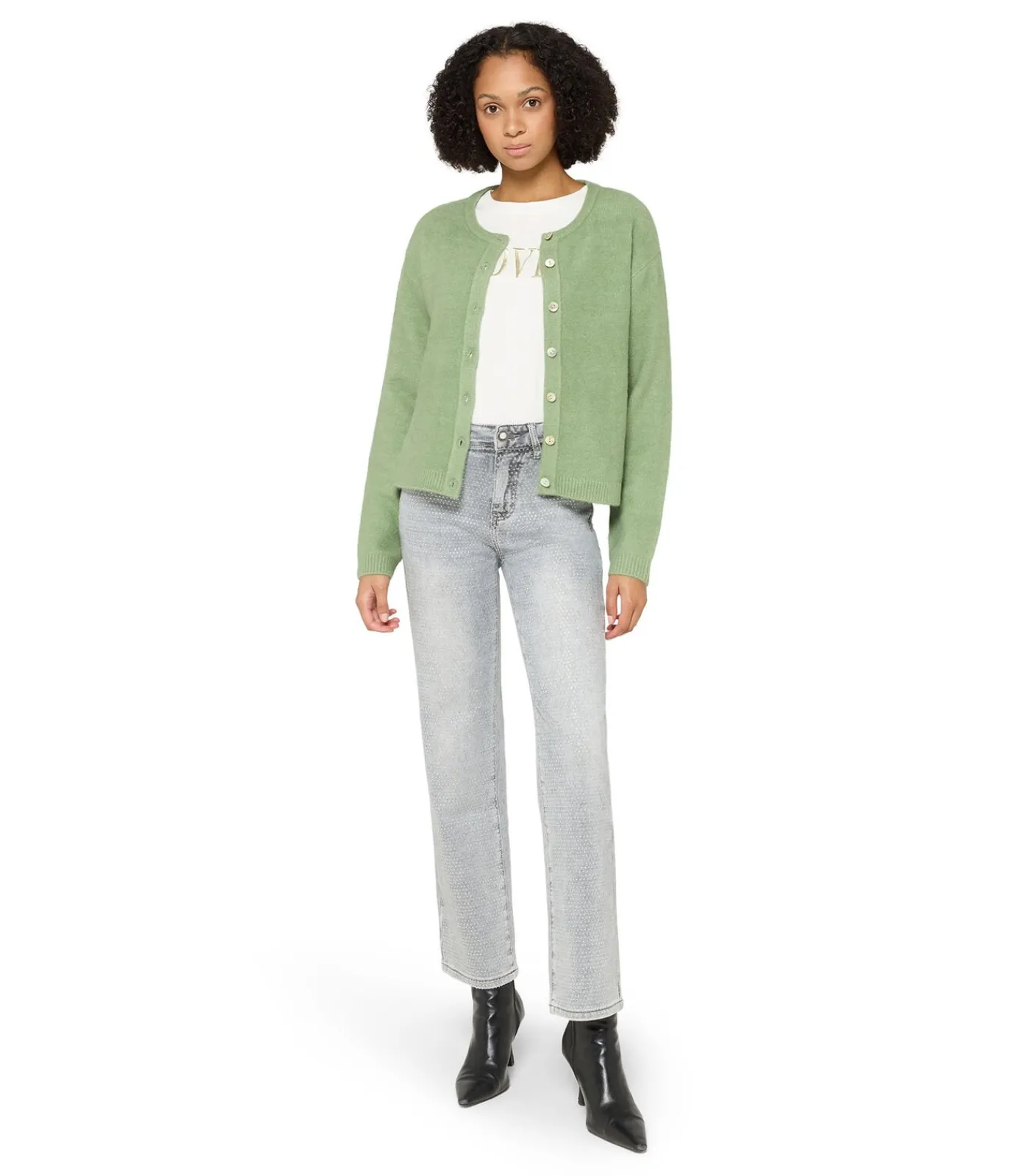 Cartoon Gebreid vest mintGreen Online