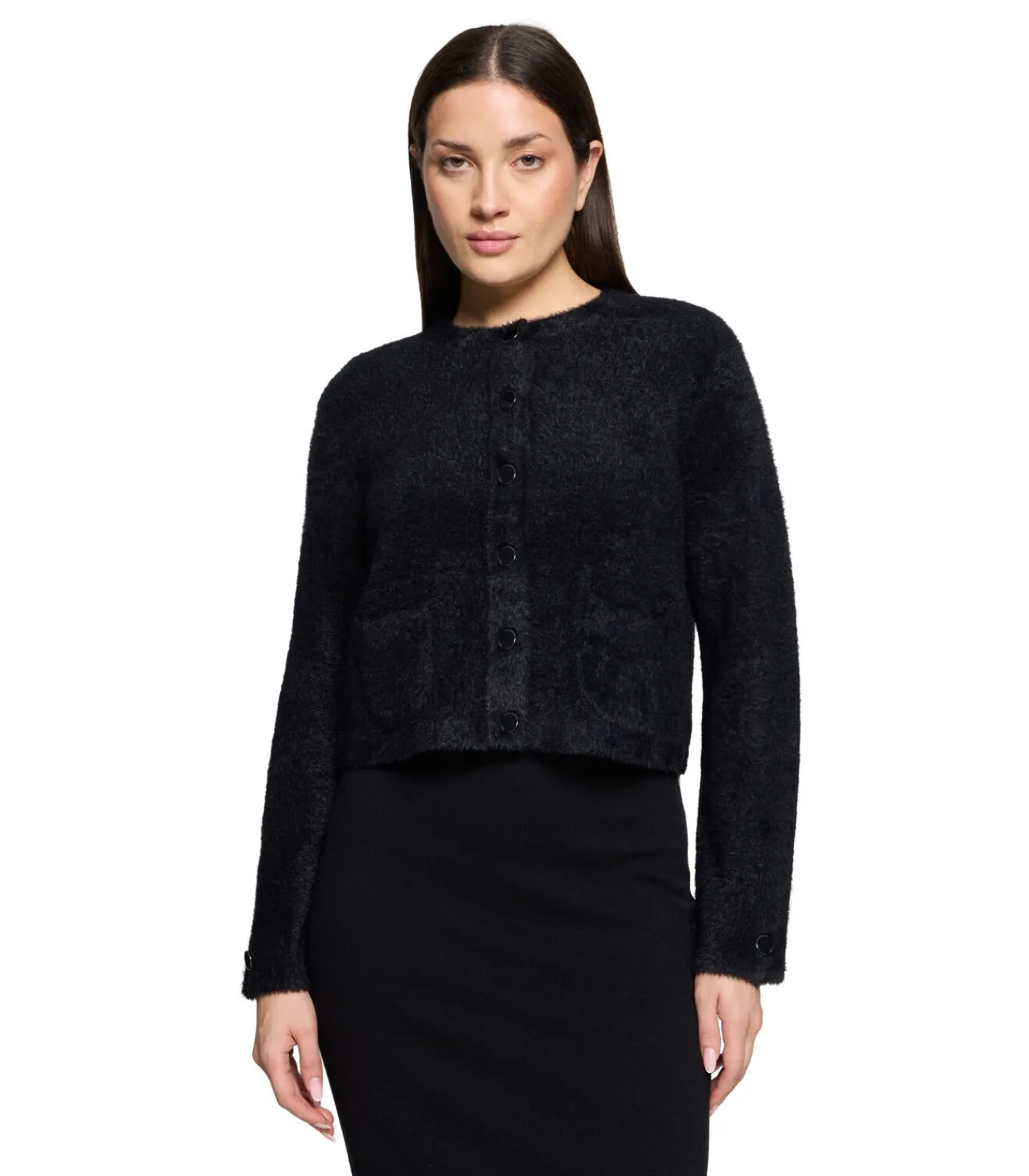 Betty Barclay Gebreid vest black New