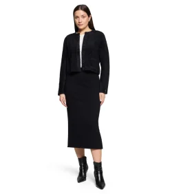 Betty Barclay Gebreid vest black New